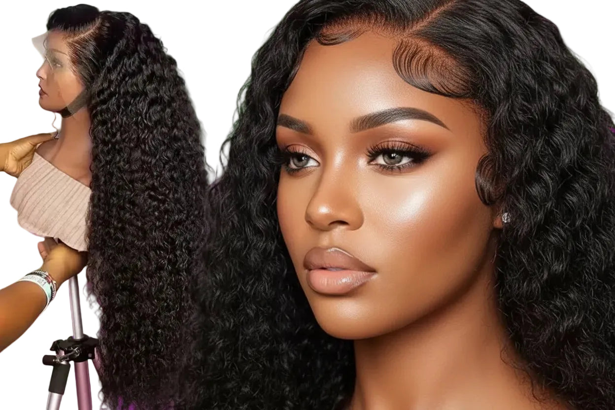 Tête de cheveux vierges Water Wave Lace Front Suisse 13x4 de Beauté Flora, chevelure indienne de 14 pouces.