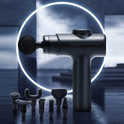 Appareil Muscle Pulse de Les Visionnaires pour la beauté et la santé, noir, avec boutons et écran affichant les réglages.