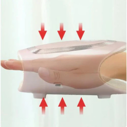 Appareil de beauté MainZen de Les Visionnaires pour la santé et la beauté, avec lumière LED rose et interface USB.